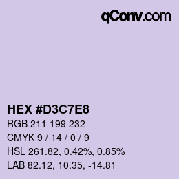 Color code: HEX #D3C7E8 | qconv.com
