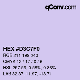 Color code: HEX #D3C7F0 | qconv.com