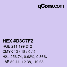 Color code: HEX #D3C7F2 | qconv.com