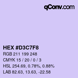 カラーコード: HEX #D3C7F8 | qconv.com