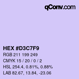 Color code: HEX #D3C7F9 | qconv.com