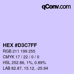 Color code: HEX #D3C7FF | qconv.com