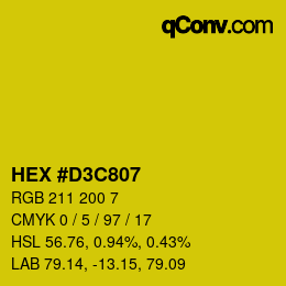 Color code: HEX #D3C807 | qconv.com