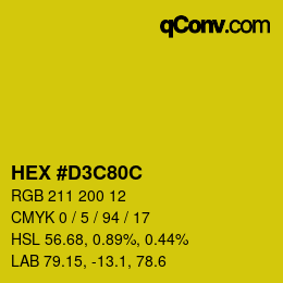 Color code: HEX #D3C80C | qconv.com