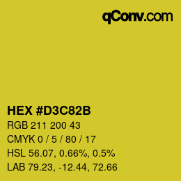 Color code: HEX #D3C82B | qconv.com