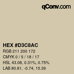 カラーコード: HEX #D3C8AC | qconv.com