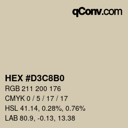 Color code: HEX #D3C8B0 | qconv.com