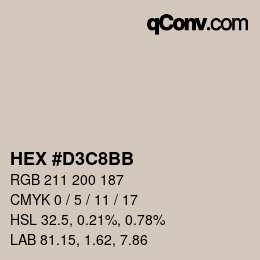Color code: HEX #D3C8BB | qconv.com