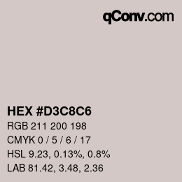 Color code: HEX #D3C8C6 | qconv.com