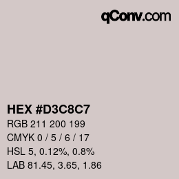 Code couleur: HEX #D3C8C7 | qconv.com