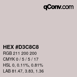 カラーコード: HEX #D3C8C8 | qconv.com