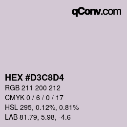 Color code: HEX #D3C8D4 | qconv.com
