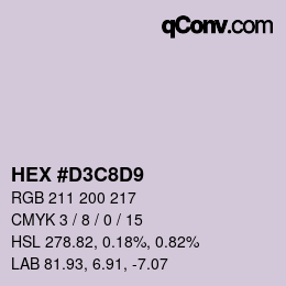 Color code: HEX #D3C8D9 | qconv.com