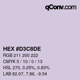 Color code: HEX #D3C8DE | qconv.com