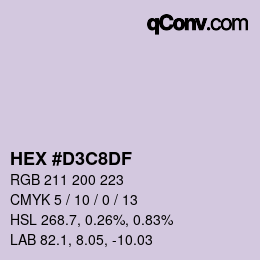 Color code: HEX #D3C8DF | qconv.com