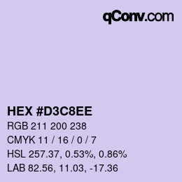 Color code: HEX #D3C8EE | qconv.com