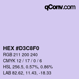 カラーコード: HEX #D3C8F0 | qconv.com