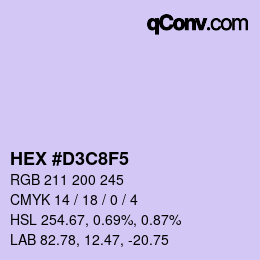 Color code: HEX #D3C8F5 | qconv.com