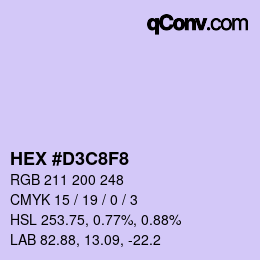 Color code: HEX #D3C8F8 | qconv.com