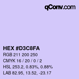 Color code: HEX #D3C8FA | qconv.com