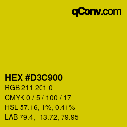 Color code: HEX #D3C900 | qconv.com