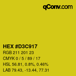 Color code: HEX #D3C917 | qconv.com