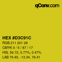 Color code: HEX #D3C91C | qconv.com