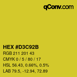 Color code: HEX #D3C92B | qconv.com