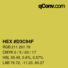 Color code: HEX #D3C94F | qconv.com