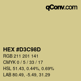 Color code: HEX #D3C98D | qconv.com