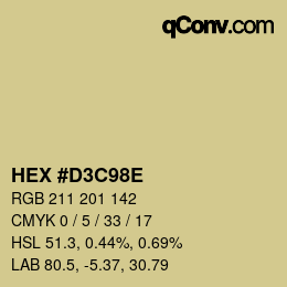 Color code: HEX #D3C98E | qconv.com