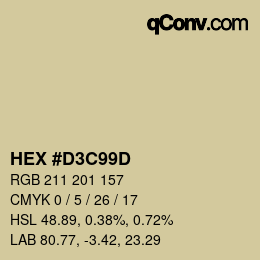 Color code: HEX #D3C99D | qconv.com