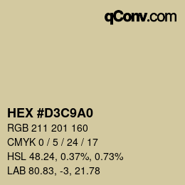 Color code: HEX #D3C9A0 | qconv.com