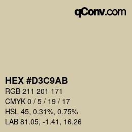 Color code: HEX #D3C9AB | qconv.com