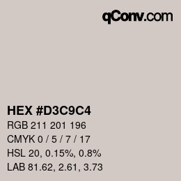 Color code: HEX #D3C9C4 | qconv.com