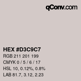 Color code: HEX #D3C9C7 | qconv.com