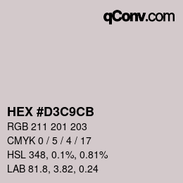 カラーコード: HEX #D3C9CB | qconv.com