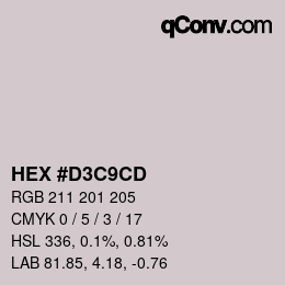 Color code: HEX #D3C9CD | qconv.com