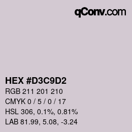 Color code: HEX #D3C9D2 | qconv.com