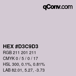 Color code: HEX #D3C9D3 | qconv.com