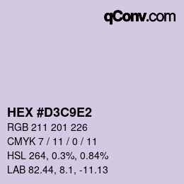 カラーコード: HEX #D3C9E2 | qconv.com