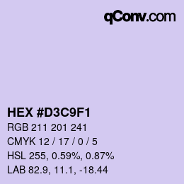 Color code: HEX #D3C9F1 | qconv.com