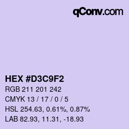 Color code: HEX #D3C9F2 | qconv.com