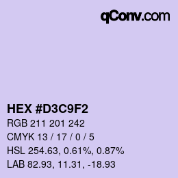 カラーコード: HEX #D3C9F2 | qconv.com