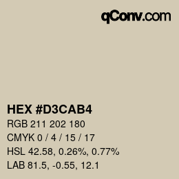Color code: HEX #D3CAB4 | qconv.com
