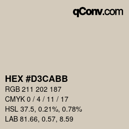 Color code: HEX #D3CABB | qconv.com