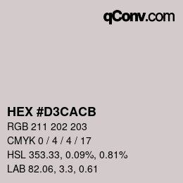 Color code: HEX #D3CACB | qconv.com