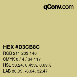 Color code: HEX #D3CB8C | qconv.com