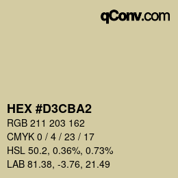 Color code: HEX #D3CBA2 | qconv.com