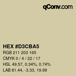 Color code: HEX #D3CBA5 | qconv.com